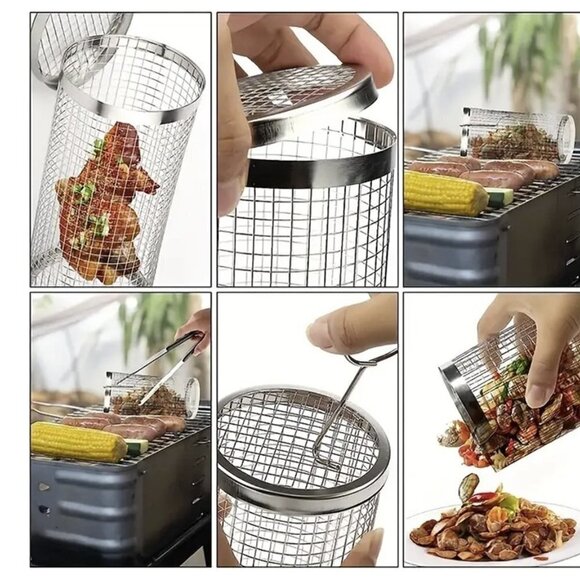 ❤️453 Stainless Steel BBQ Grill Cage Accessorie - Picture 4 of 7